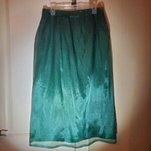 Handmade Emerald Green Sheer Skirt with matching Taffeta lining